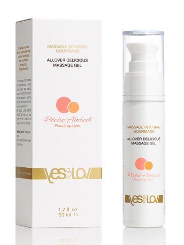Универсальный массажный гель-смазка Allover Delicious Massage Gel с ароматом персика и аброкоса - 50 мл. - YESforLOV - купить с доставкой в Миассе