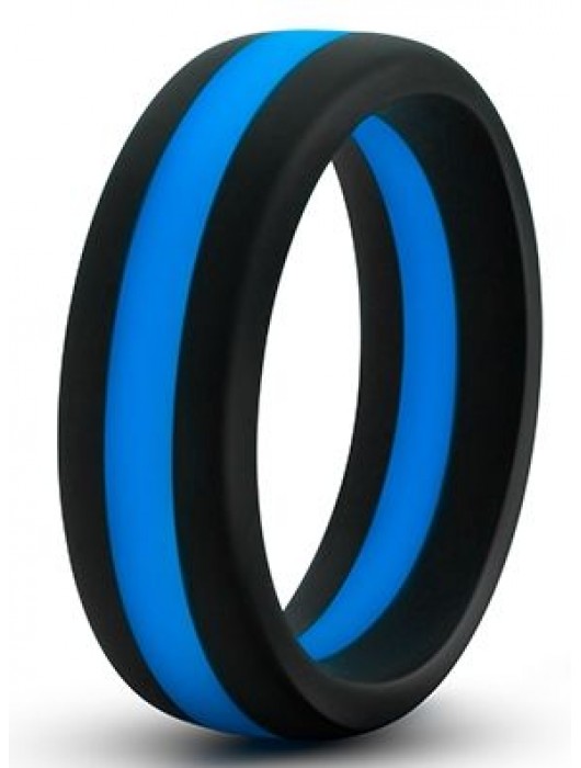 Черно-синее эрекционное кольцо Silicone Go Pro Cock Ring - Blush Novelties - в Миассе купить с доставкой