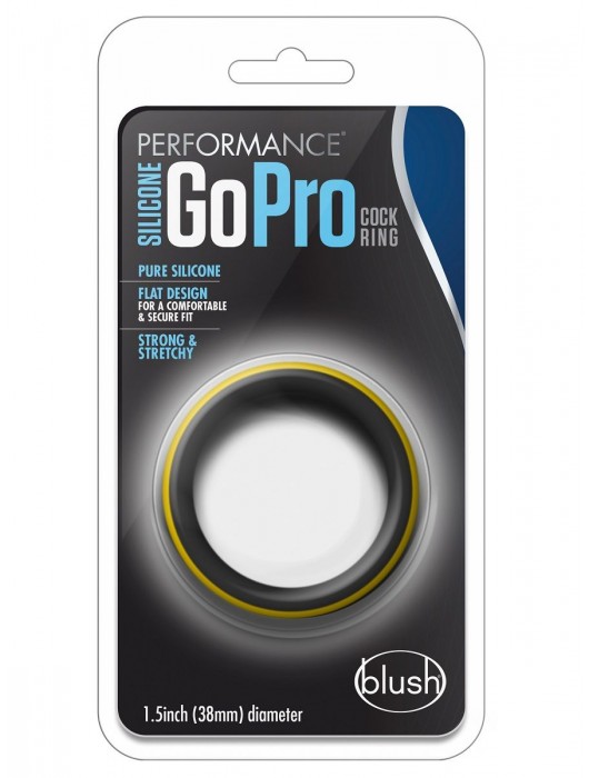 Черно-желтое силиконовое эрекционное кольцо Silicone Go Pro Cock Ring - Blush Novelties - в Миассе купить с доставкой