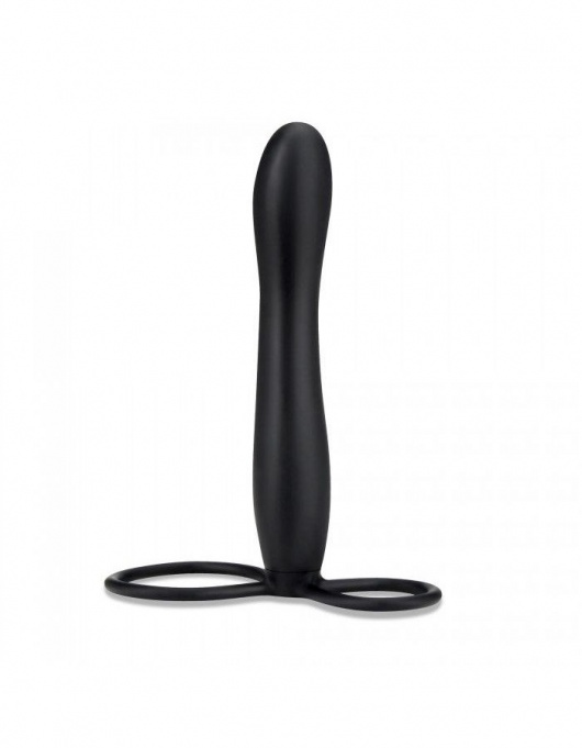 Черная насадка на пенис для двойной стимуляции Mojo BlackJack - 15 см. - Seven Creations - в Миассе купить с доставкой