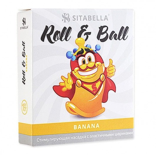 Стимулирующий презерватив-насадка Roll   Ball Banana - Sitabella - купить с доставкой в Миассе