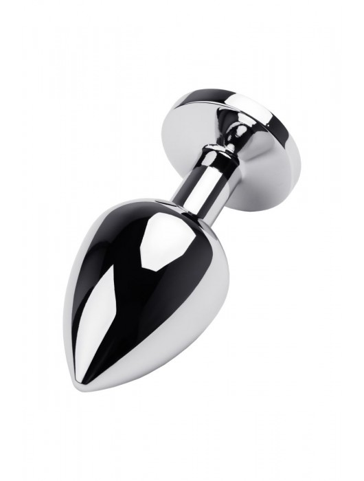 Серебристая коническая анальная пробка с красным кристаллом - 8 см. - ToyFa - купить с доставкой в Миассе