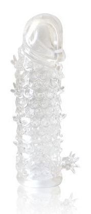 Закрытая прозрачная рельефная насадка Crystal sleeve - 13 см. - Erowoman-Eroman - в Миассе купить с доставкой