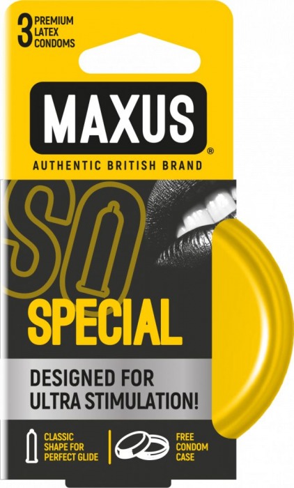 Презервативы с точками и рёбрами в железном кейсе MAXUS Special - 3 шт. - Maxus - купить с доставкой в Миассе