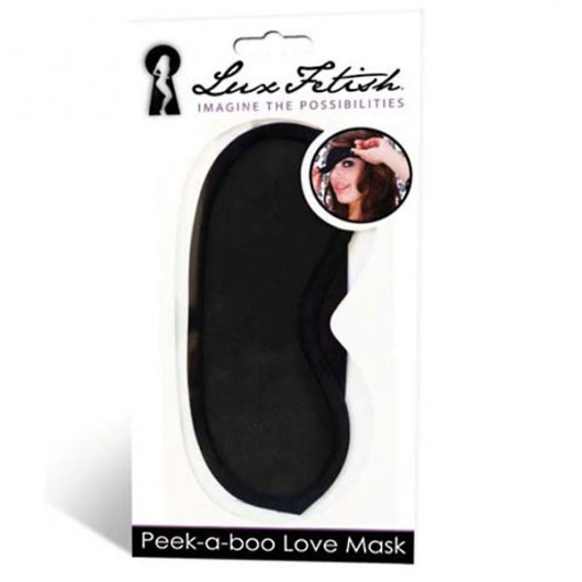 Черная маска на глаза Peek-a-Boo - Lux Fetish - купить с доставкой в Миассе