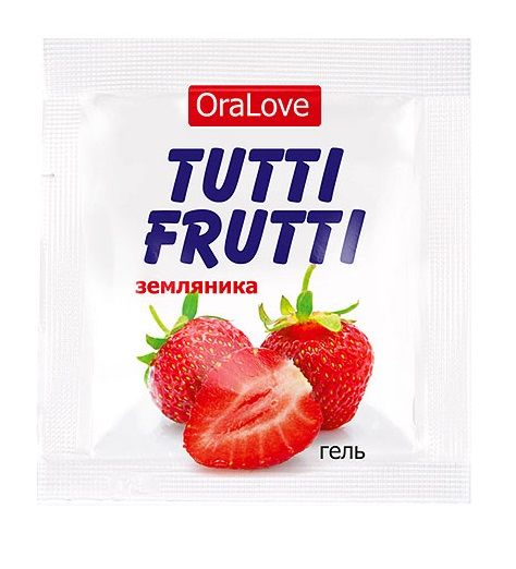 Пробник гель-смазки Tutti-frutti с земляничным вкусом - 4 гр. - Биоритм - купить с доставкой в Миассе