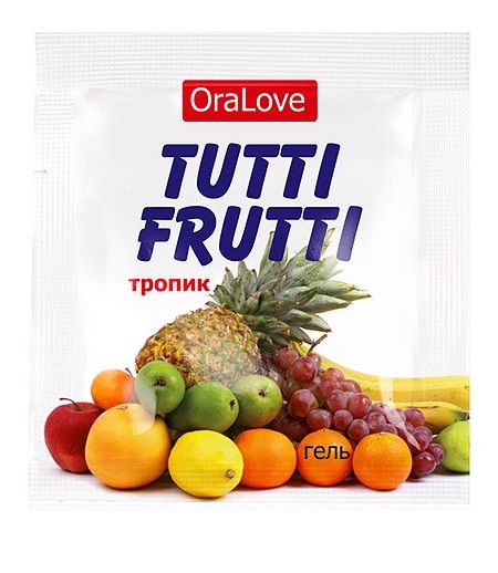Пробник гель-смазки Tutti-frutti со вкусом тропических фруктов - 4 гр. - Биоритм - купить с доставкой в Миассе
