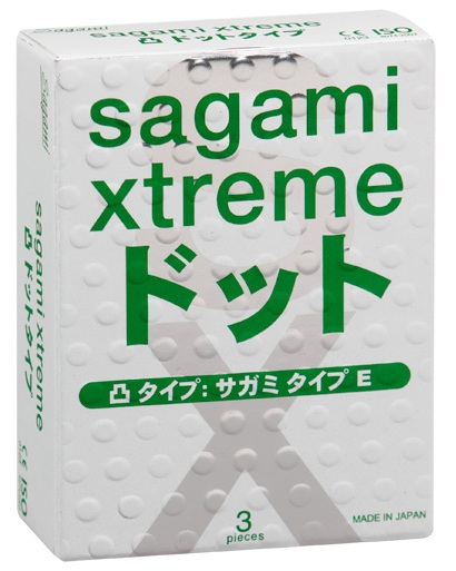 Презервативы Sagami Xtreme SUPER DOTS с точками - 3 шт. - Sagami - купить с доставкой в Миассе