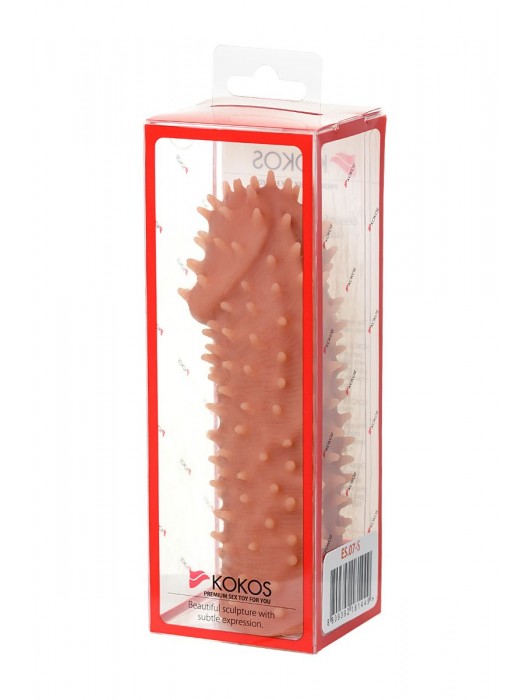 Телесная реалистичная насадка KOKOS Extreme Sleeve 07 с дополнительной стимуляцией - 12,7 см. - KOKOS - в Миассе купить с доставкой