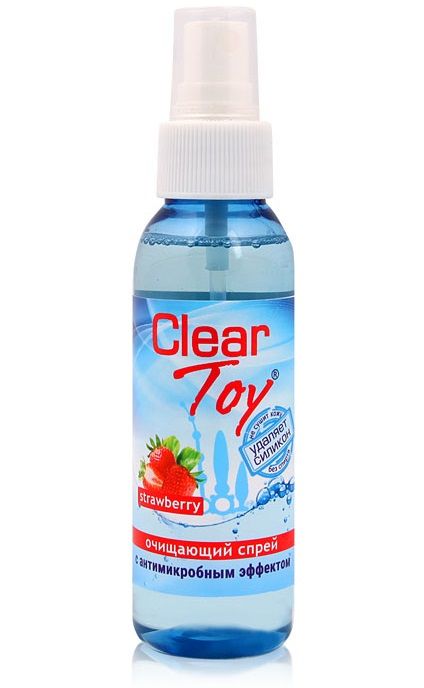 Очищающий спрей для игрушек CLEAR TOY Strawberry - 100 мл. - Биоритм - купить с доставкой в Миассе