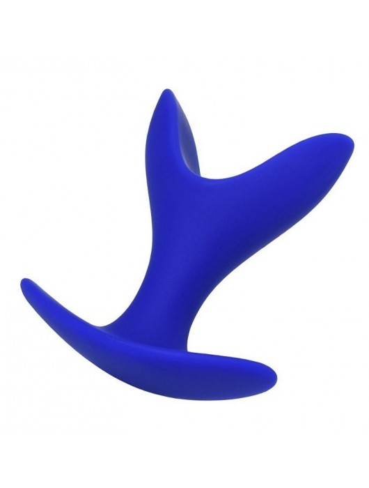 Синяя силиконовая расширяющая анальная пробка Bloom - 8,5 см. - ToyFa