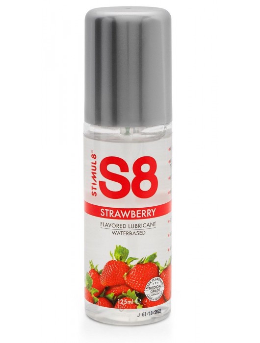 Смазка на водной основе S8 Flavored Lube со вкусом клубники - 125 мл. - Stimul8 - купить с доставкой в Миассе
