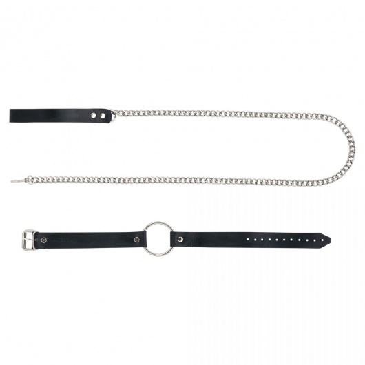 Черный поводок и чокер с кольцом Rada - Rebelts - купить с доставкой в Миассе