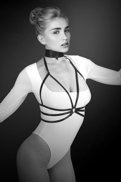 Черная упряжь на грудь Julia - Bijoux Pour Toi - купить с доставкой в Миассе