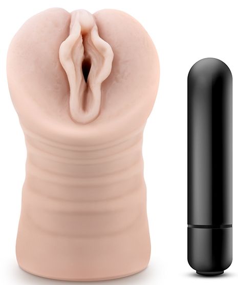 Телесный мастурбатор-вагина с вибропулей Ashley - Blush Novelties - в Миассе купить с доставкой