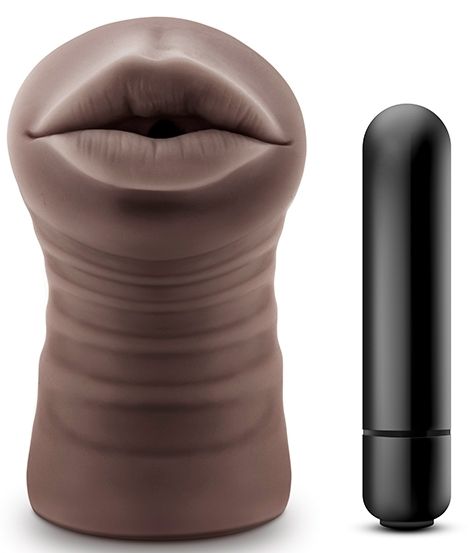 Коричневый мастурбатор-ротик Heather - Blush Novelties - в Миассе купить с доставкой