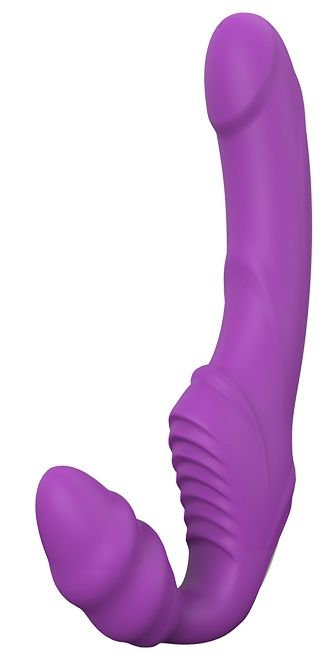 Фиолетовый безремневой вибрострапон DOUBLE DIPPER - Dream Toys - купить с доставкой в Миассе