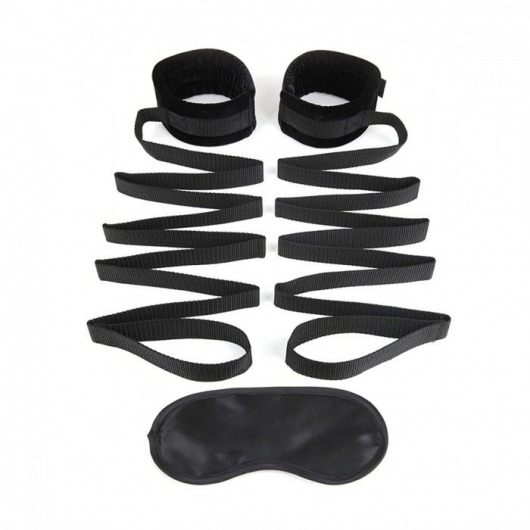 Чёрные манжеты для фиксации на кровати Bondage Bed Strap - Lux Fetish - купить с доставкой в Миассе