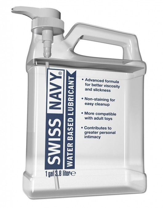 Канистра лубриканта Swiss Navy Water Based Lube на водной основе - 3,8 л. - Swiss navy - купить с доставкой в Миассе