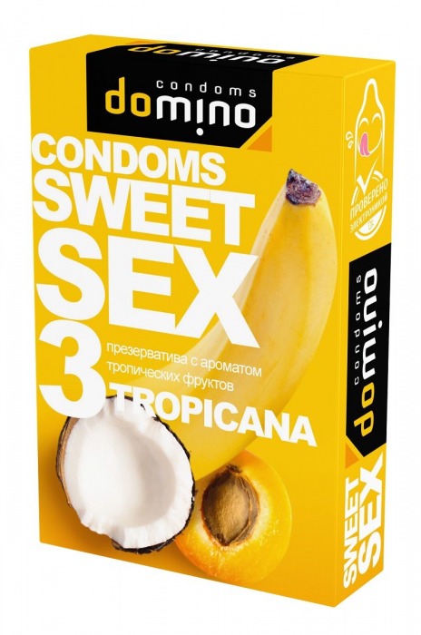Презервативы для орального секса DOMINO Sweet Sex с ароматом тропических фруктов - 3 шт. - Domino - купить с доставкой в Миассе