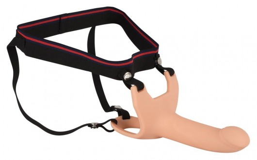 Силиконовый полый страпон на ремнях Silicone Strap-on - 16 см. - Orion - купить с доставкой в Миассе