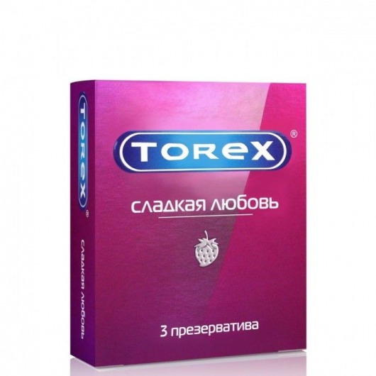 Презервативы Torex  Сладкая любовь  с ароматом клубники - 3 шт. - Torex - купить с доставкой в Миассе