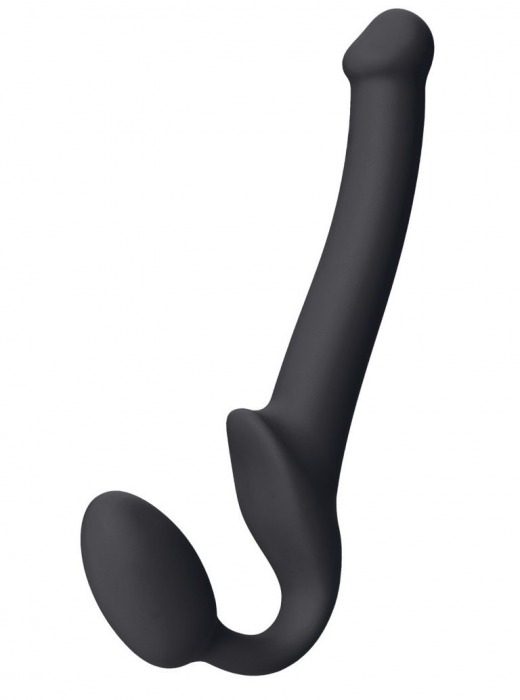 Черный безремневой страпон Silicone Bendable Strap-On S - Strap-on-me - купить с доставкой в Миассе