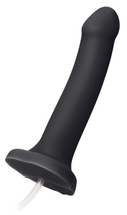 Черный фаллос с имитацией эякуляции Silicon Cum Dildo L - 19,6 см. - Strap-on-me - купить с доставкой в Миассе