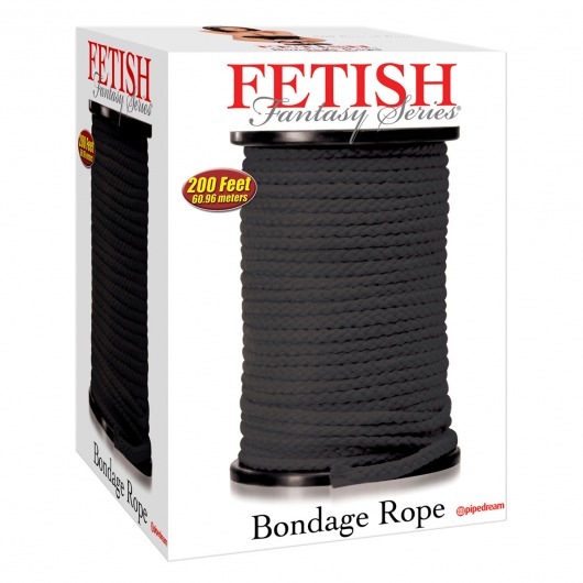 Черная веревка для связывания Bondage Rope - 60,9 м. - Pipedream - купить с доставкой в Миассе