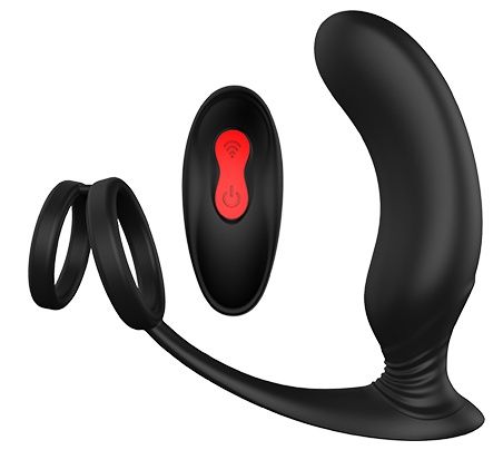 Черный массажер простаты REMOTE P-PLEASER - Dream Toys - в Миассе купить с доставкой