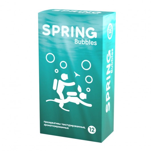 Презервативы SPRING BUBBLES с пупырышками - 12 шт. - SPRING - купить с доставкой в Миассе