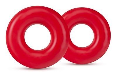 Набор из 2 красных эрекционных колец DONUT RINGS OVERSIZED - Blush Novelties - в Миассе купить с доставкой
