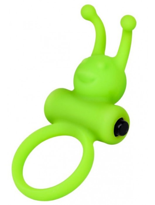 Зеленое эрекционное виброкольцо на пенис Cock Ring - A-toys - в Миассе купить с доставкой