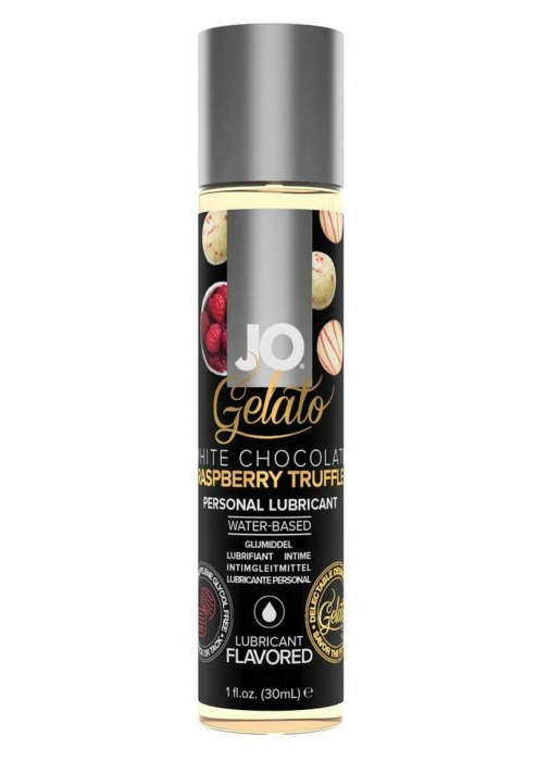 Лубрикант с ароматом трюфелей из белого шоколада и малины JO GELATO WHITE CHOCOLATE RASPBERRY TRUFFLE - 30 мл. - System JO - купить с доставкой в Миассе