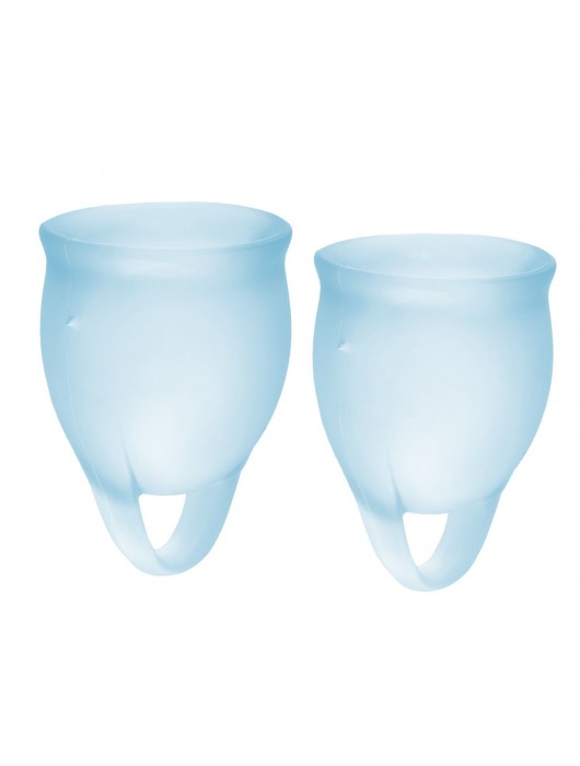 Набор голубых менструальных чаш Feel confident Menstrual Cup - Satisfyer - купить с доставкой в Миассе