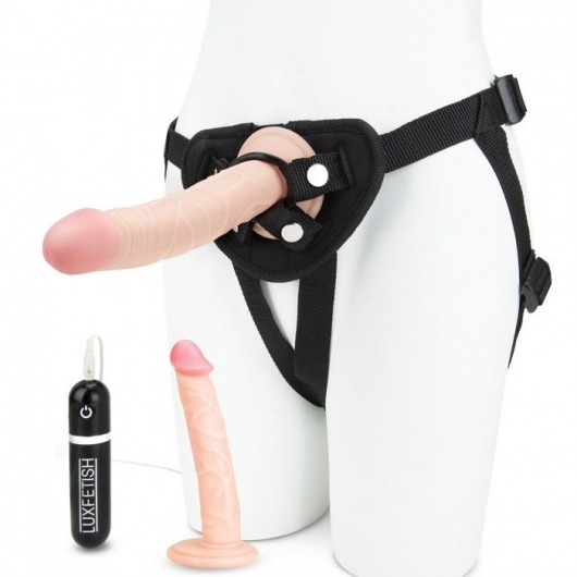 Регулируемые трусики с 2 насадками - 16 и 15 см. - Lux Fetish - купить с доставкой в Миассе