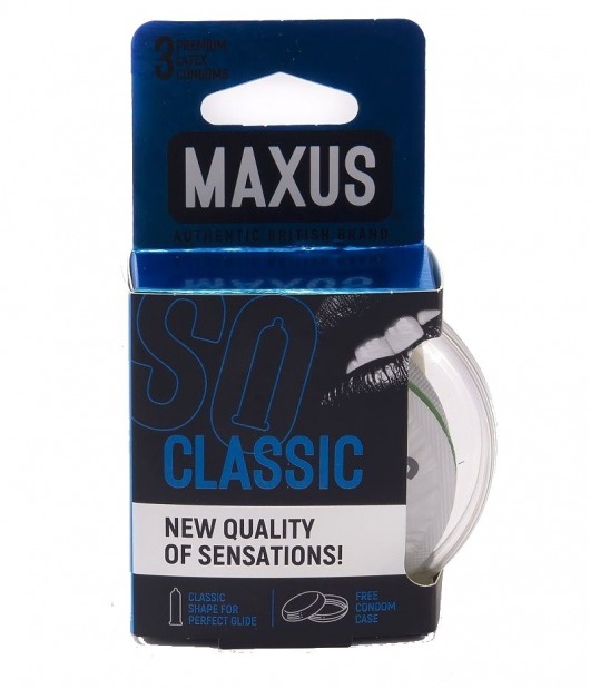 Классические презервативы в пластиковом кейсе MAXUS Classic - 3 шт. - Maxus - купить с доставкой в Миассе