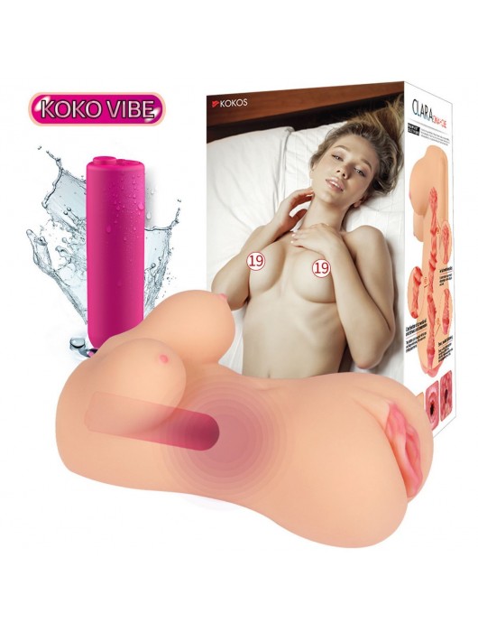 Телесный вибромастурбатор-вагина Clara OnaHole с имитацией груди - KOKOS - в Миассе купить с доставкой