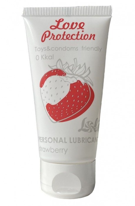 Лубрикант на водной основе с ароматом малины Love Protection Strawberry - 50 мл. - Lola Games - купить с доставкой в Миассе