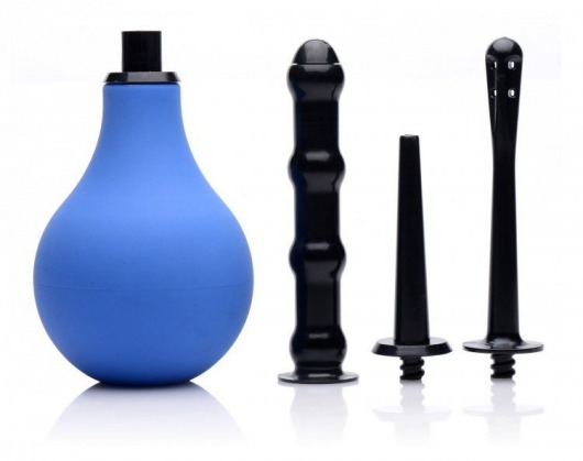 Анальный душ с 3 насадками Premium One-way Valve Anal Douche Set - XR Brands - купить с доставкой в Миассе