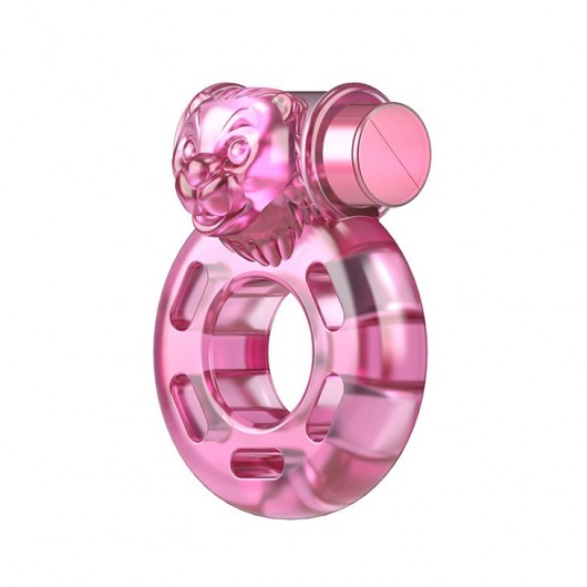 Розовое эрекционное виброкольцо Pink Bear - Baile - в Миассе купить с доставкой