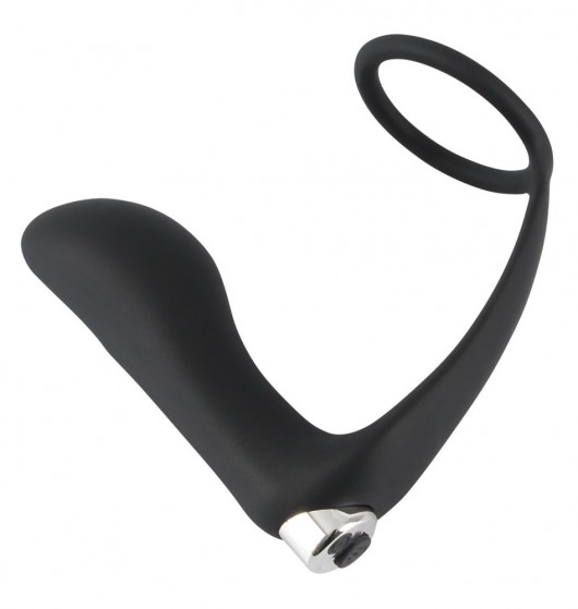 Черное эрекционное кольцо с анальной вибропробкой Vibrating Ring   Plug - Orion - в Миассе купить с доставкой