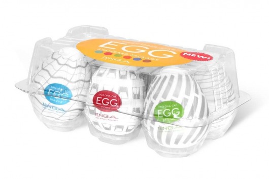 Набор из 6 мастурбаторов Tenga EGG Easy Beat с различным рельефом - Tenga - в Миассе купить с доставкой