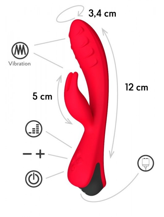 Красный вибратор-кролик Lepus с ребрышками - Le Frivole