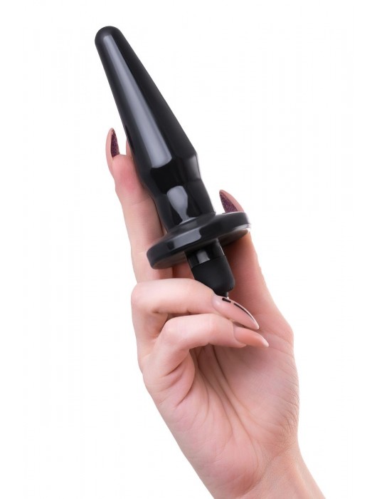 Черная анальная втулка Lacerta с вибрацией - 12,1 см. - POPO Pleasure