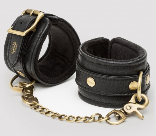 Черные наручники Bound to You Faux Leather Wrist Cuffs - Fifty Shades of Grey - купить с доставкой в Миассе