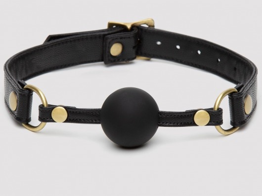 Черный кляп-шар Bound to You Faux Leather Ball Gag - Fifty Shades of Grey - купить с доставкой в Миассе