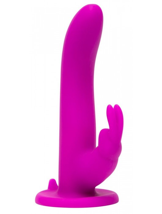 Лиловый страпон Rechargeable Vibrating Strap-On Harness Set - 17,6 см. - Happy Rabbit - купить с доставкой в Миассе