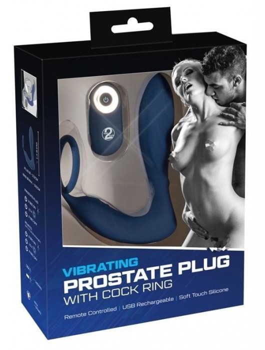 Синий вибростимулятор простаты с кольцом - 14,5 см. - Orion - в Миассе купить с доставкой