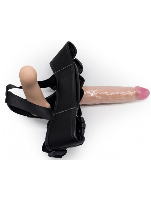 Реалистичный страпон Woman Midi с вагинальной пробкой - 19 см. - LOVETOY (А-Полимер) - купить с доставкой в Миассе